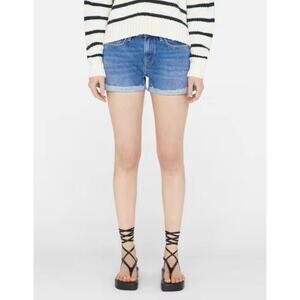 FRAME Le Grand Garcon Cuffed Mid Rise Slouchy Shorts De Amo LGGSH727DLAM 30 US10